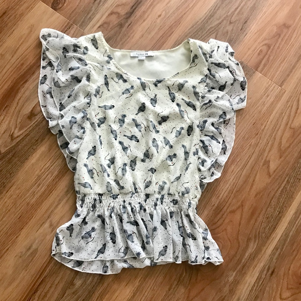 DONATED! Darling Forever 21 Bird Shirt 🐦 - Picture 4 of 8